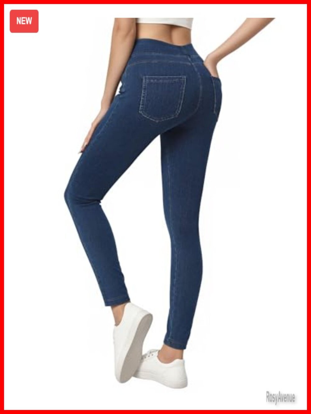 Women's High Waist Tummy Control Pull On Jeggings Stretchy Skinny Jeans with